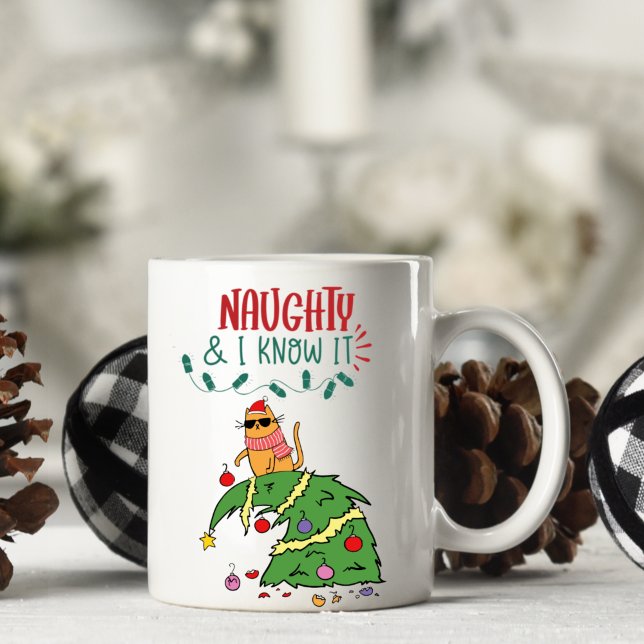 Chat Funny personnalisé Mug de Noël (Créateur téléchargé)