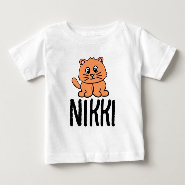 CHAT GINGER NOM FILLES TODDLER T-SHIRTS (Devant)