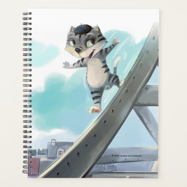 Chat Glisse Tour Eiffel – Planificateur Hebdomadai (Devant)