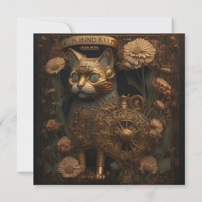 Chat gothique steampunk Art numérique (Devant)