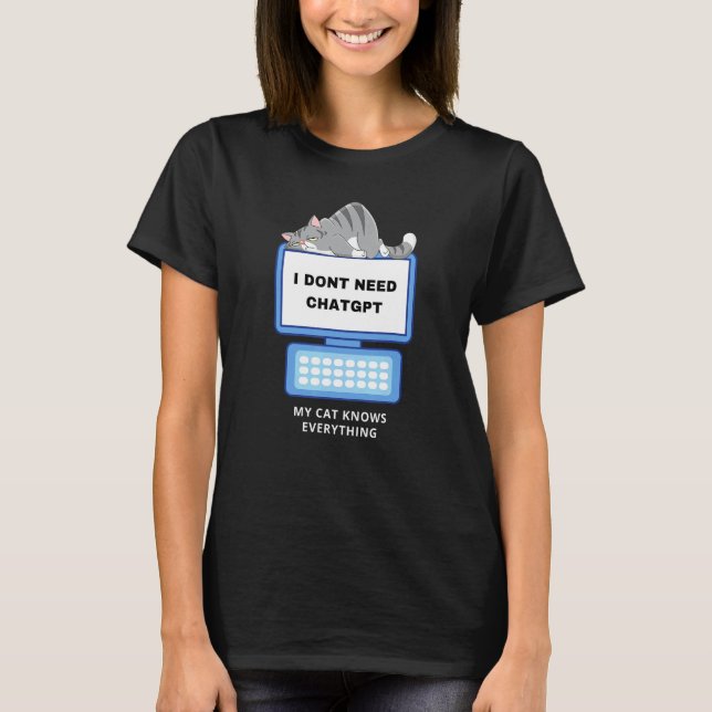 Chat GPT Chat T-Shirt Chat Cool Chat Paresseux Uti (Devant)