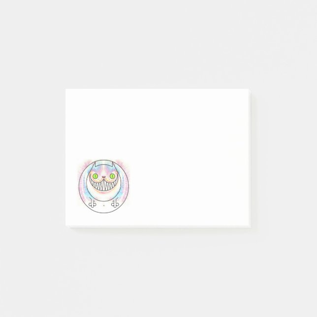 Chat gras avec Cheshire Chat Grin Post-It Notes (Devant)