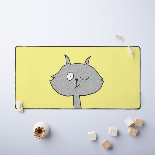 Chat gris soyeux (Tableau pour enfants)