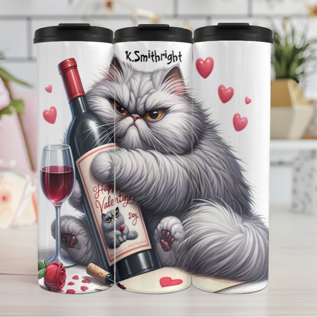 Chat Grumpy Accroche une bouteille de vin (Créateur téléchargé)