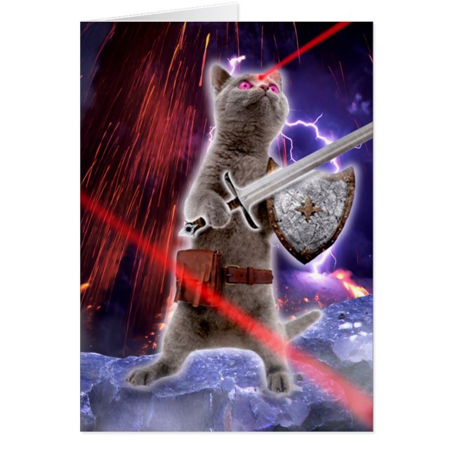 Chat guerrier avec lasers de l'oeil (Devant)