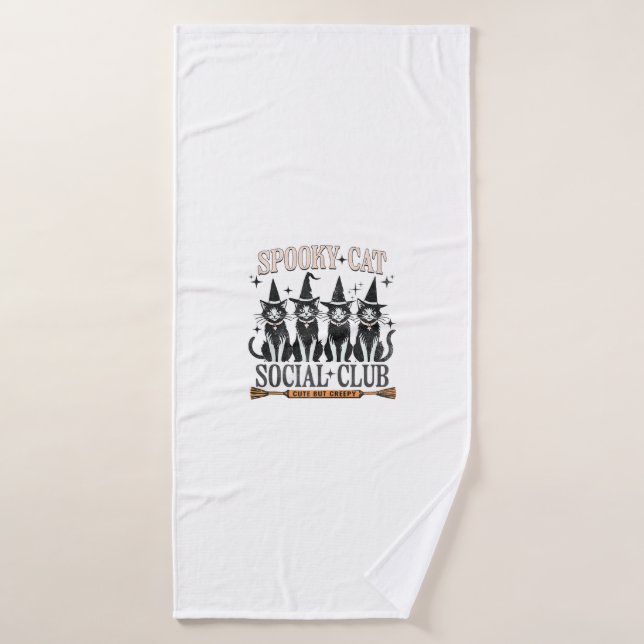 Chat Halloween Éffrayant Kitten Lover Tricot Ou Tr (Serviette de bain)