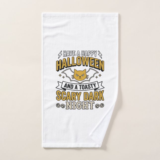 Chat Halloween Vintage Création Nuit Sombre Effray (Serviette à main)