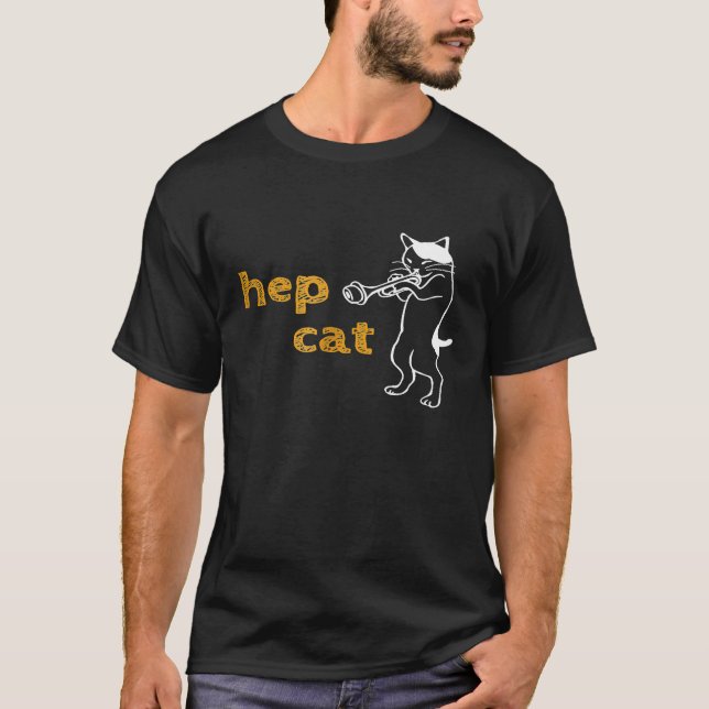 Chat-Hep cool Jazz Trumpet-Player Tshirt (Devant)
