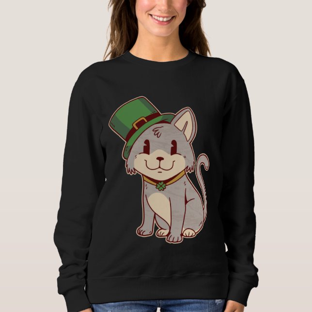 Chat irlandais mignon avec chapeau haut de forme G (Devant)