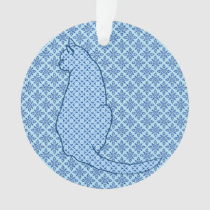 Chat japonais - Kimono bleu
