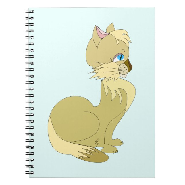 Chat Jaune aux Yeux Bleus Carnet de votre couleur  (Devant)