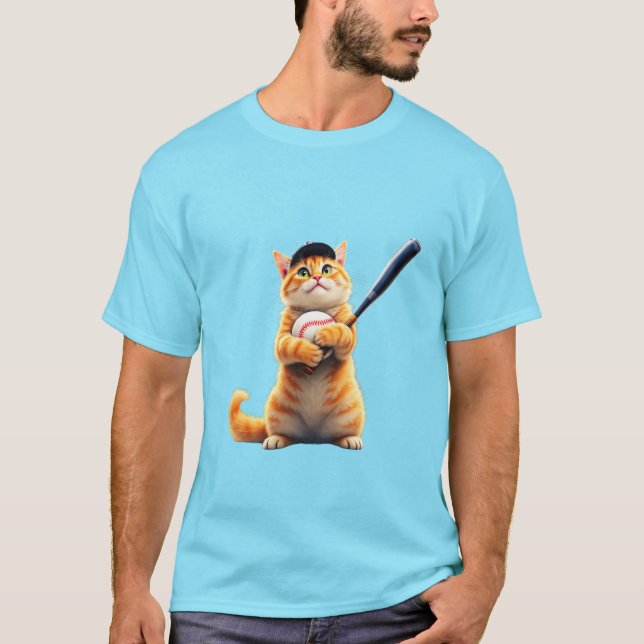 Chat jouant au T-shirt de baseball (Devant)