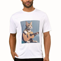 Chat jouant de la guitare, T-shirt amoureux des ch
