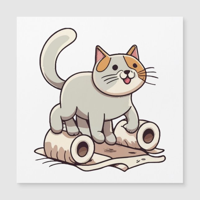 Chat Jouer avec du papier toilette (Devant)