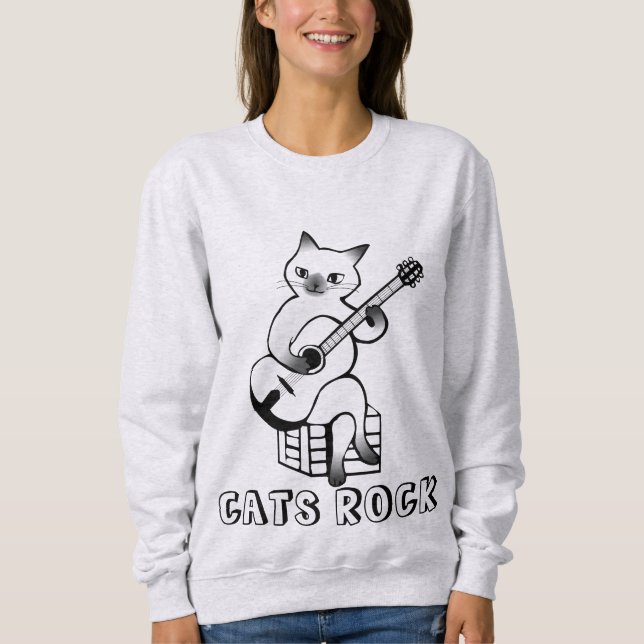 Chat Jouer des T-shirts de guitare (Devant)