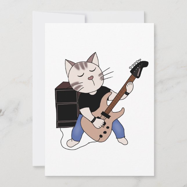 chat jouer guitare électrique (Devant)