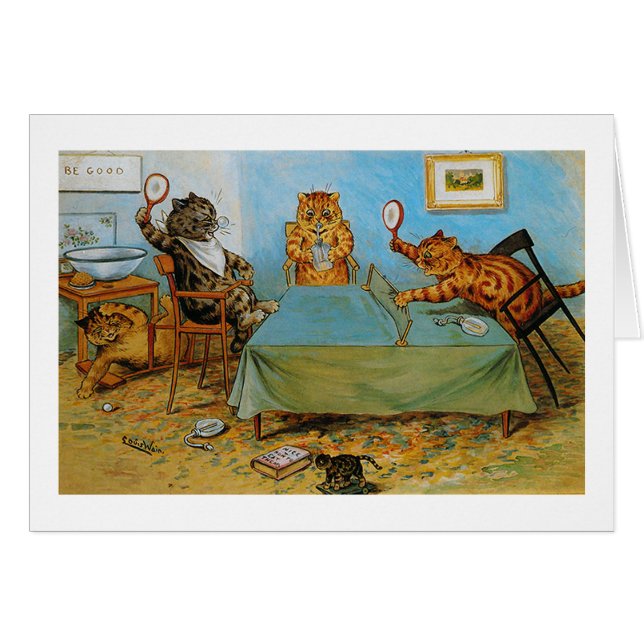 Chat Jouer ping-pong, Louis Wain (Devant horizontal)