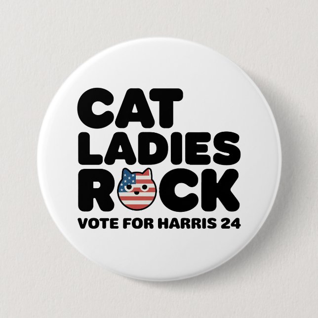 CHAT KAMALA HARRIS DAMES ROCK ! Badge (Devant)