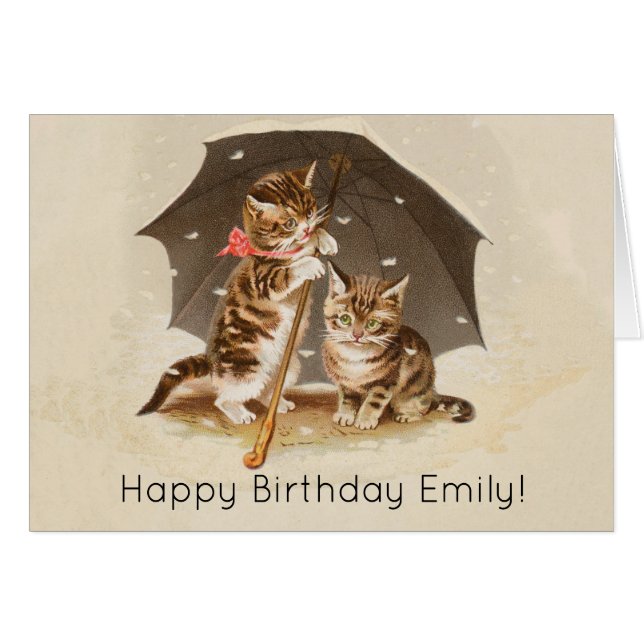 Chat Kitten chaton antique vintage jolie mignonne (Devant horizontal)