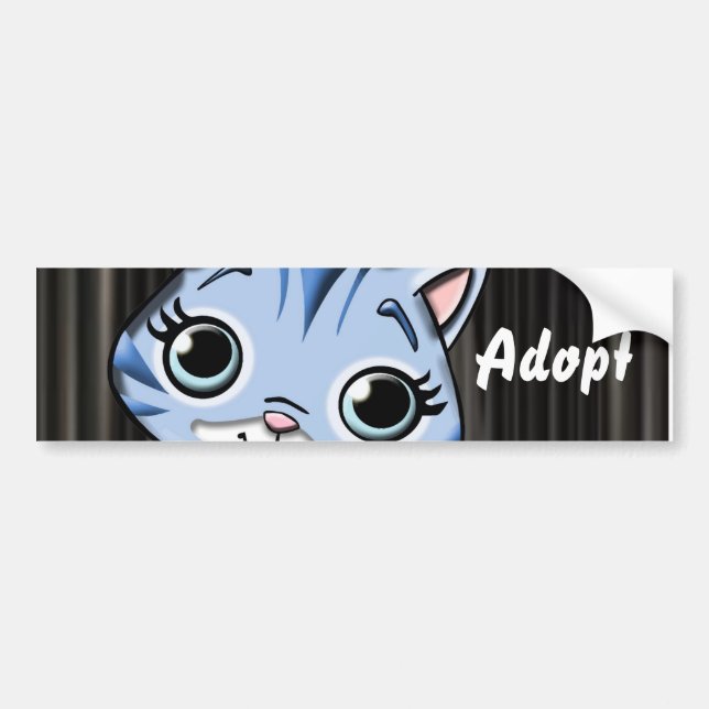 Chat Kitten Chien Adopter le pare-chocs Sticker (Devant)