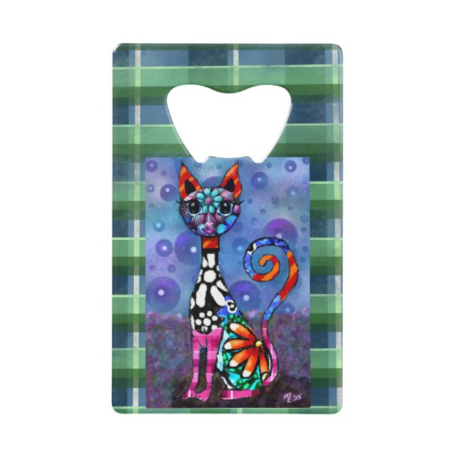 Chat Kitty Abstrait Funky aux Grands Yeux Fantaisi (Devant)