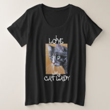 Chat Lady Love Femme Plus-Size T-shirt Basic