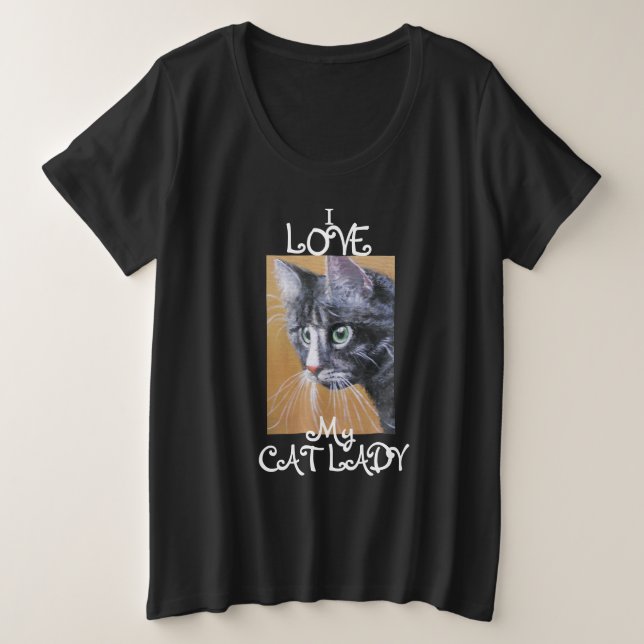Chat Lady Love Femme Plus-Size T-shirt Basic (Design devant)