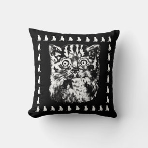 Chat large amusant Chat noir et blanc Coussin de c