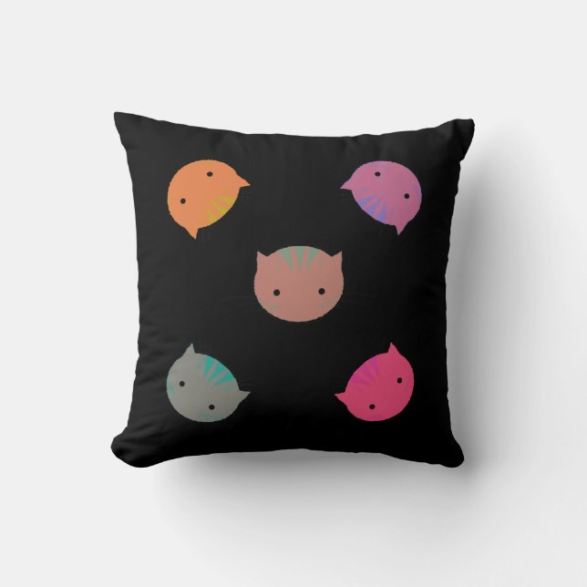 Chat lumineux et mignon face aux enfants Coussin (Recto)