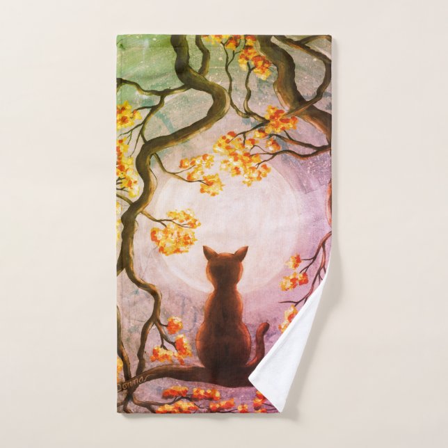 Chat lunatique dans l'art de peinture de Pleine (Serviette à main)