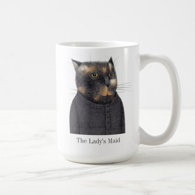 CHAT MALADE DE LA FEMME Tall White Mug + Texte (Droite)