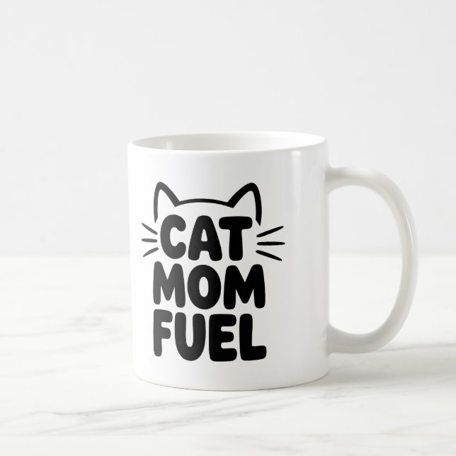 Chat Maman Carburant Mug de café - Drôle Chat Pare (Droite)