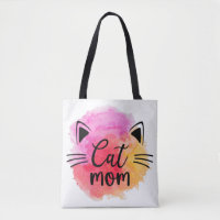 Chat maman coloré mignon chat visage sac fourre-to