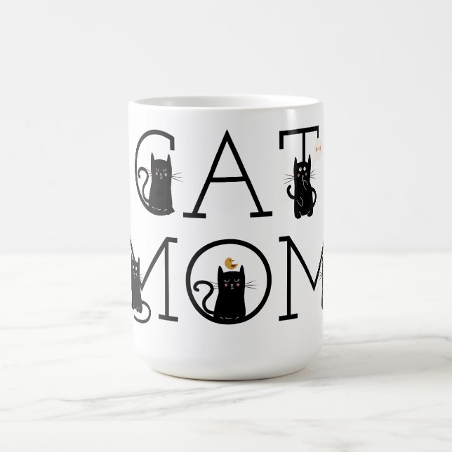 Chat Maman Cute Chats Noirs Café Mug (Centre)