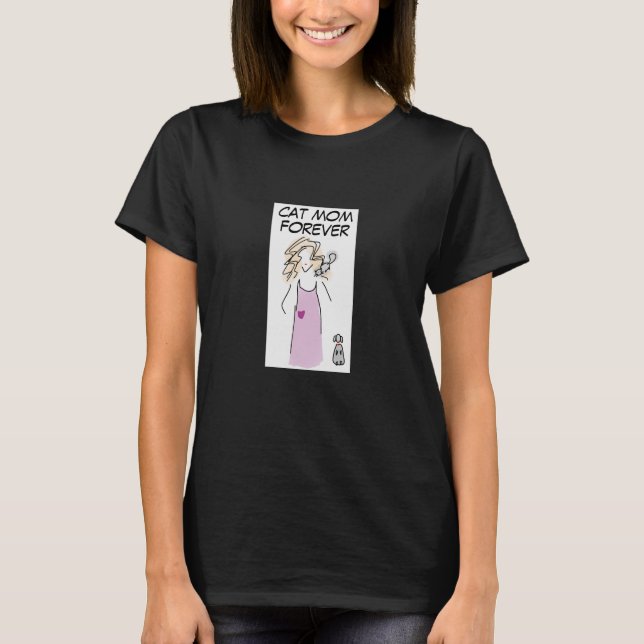 Chat Maman - fille (sombre) T-shirt (Devant)