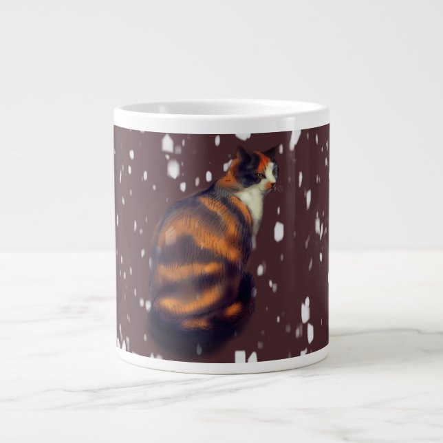 Chat Marmalade dans une tasse à café géante (Devant)
