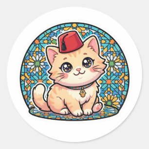Chat marocain Kawaii mignon avec autocollant Tarbo
