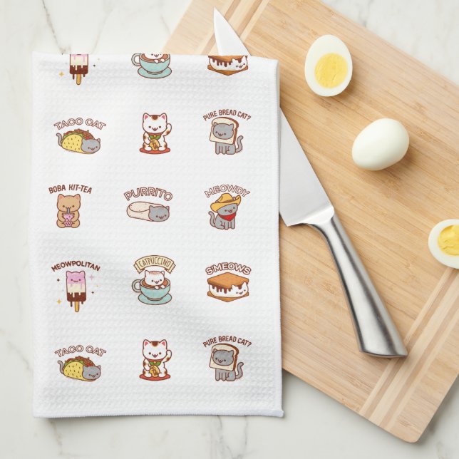 CHAT MEMES Serviette de cuisine (Quart Plié)