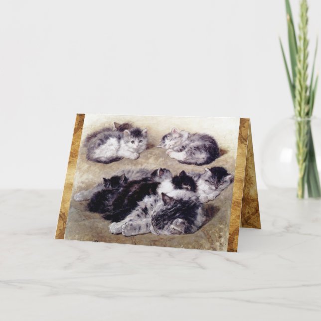 CHAT MÈRE AVEC CUISINE Monogramme de parchemin (Devant)