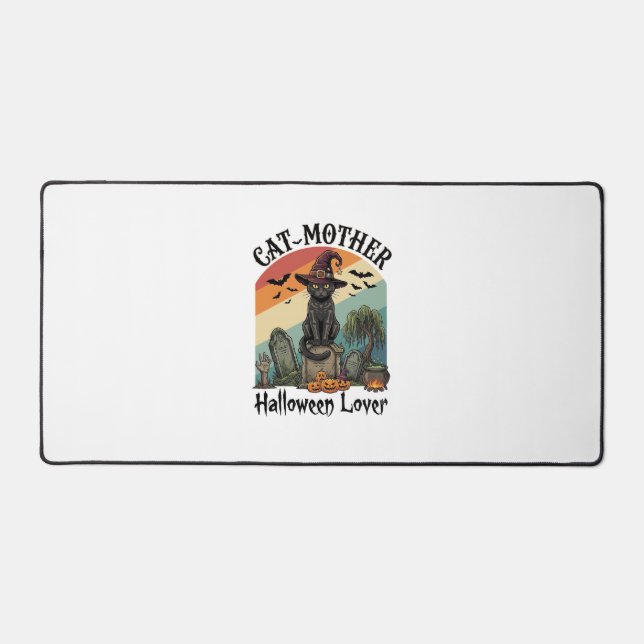 Chat Mère Halloween Amant Chapeau de Sorcière Noir (Recto)