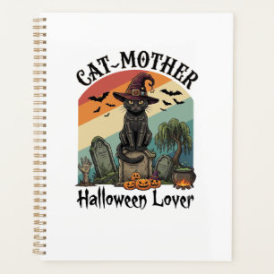Chat Mère Halloween Amant Chapeau de Sorcière Noir