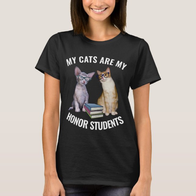 CHAT - MES CHATS SONT MES T-SHIRTS ÉTUDIANTS HONNE (Devant)