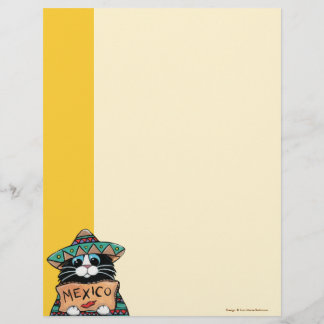 Chat mexicain dans une lettre Poncho & Sombrero Ki