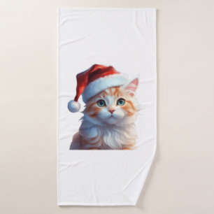 Chat mignon avec chapeau santa T-shirt classique