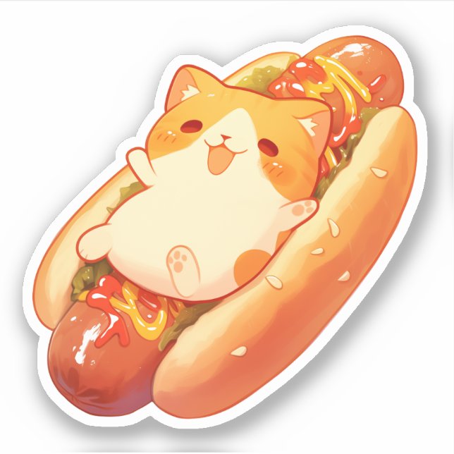 Chat mignon et Sticker Hotdog (Devant)