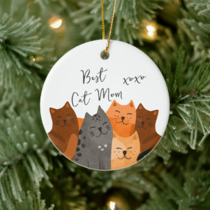Chat mignon Maman Ornement de Noël