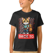 Chat mignon Retour à l'école T-shirt enfant