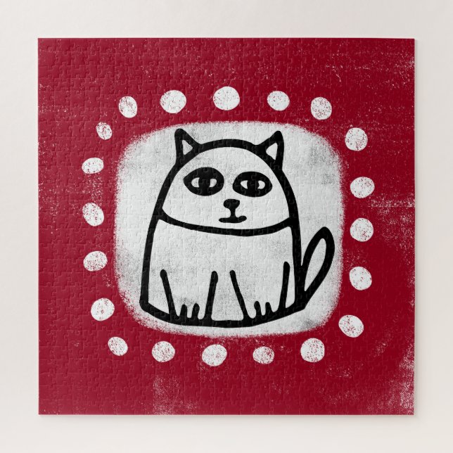 Chat Mignon Sur Puzzle de Redoutement (Vertical)