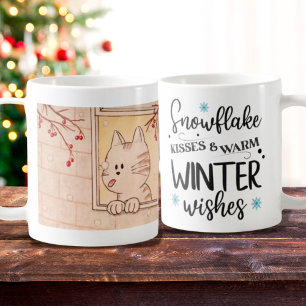 Chat mignonne et bouillie de flocon de neige, Mug