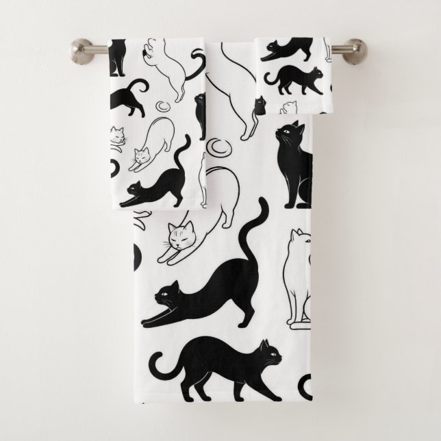 Chat minimaliste noir et blanc moderne (En situation)